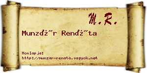 Munzár Renáta névjegykártya